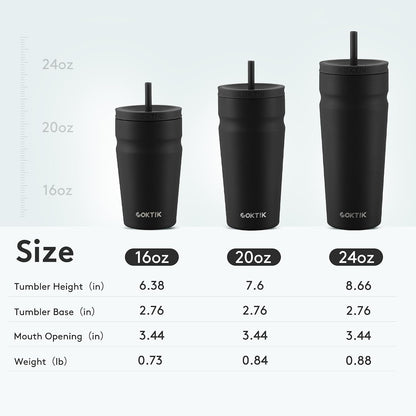 24oz Insulated Tumbler with Lid and Straw Iced Coffee Cup Reusable Stainless Steel Travel Mug Water Bottle Cupholder Friendly for Women Men Her Him (Bay Leaf)