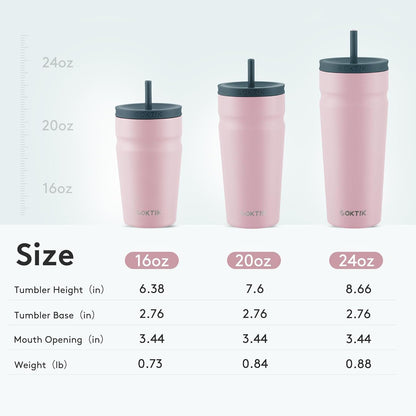 24oz Insulated Tumbler with Lid and Straw Iced Coffee Cup Reusable Stainless Steel Travel Mug Water Bottle Cupholder Friendly for Women Men Her Him (Bay Leaf)