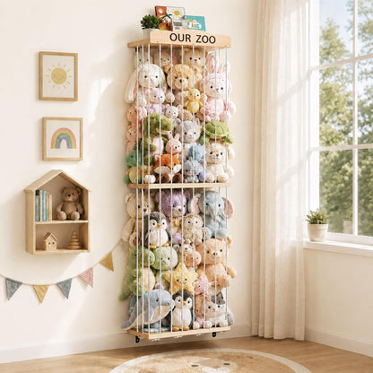 Stuffed Animal Storage Organizer: Wall Mount 3-Tier Display Holder
