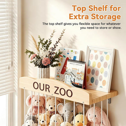 Stuffed Animal Storage Organizer: Wall Mount 3-Tier Display Holder