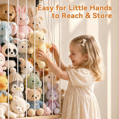 Stuffed Animal Storage Organizer: Wall Mount 3-Tier Display Holder