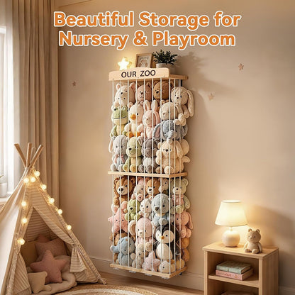 Stuffed Animal Storage Organizer: Wall Mount 3-Tier Display Holder