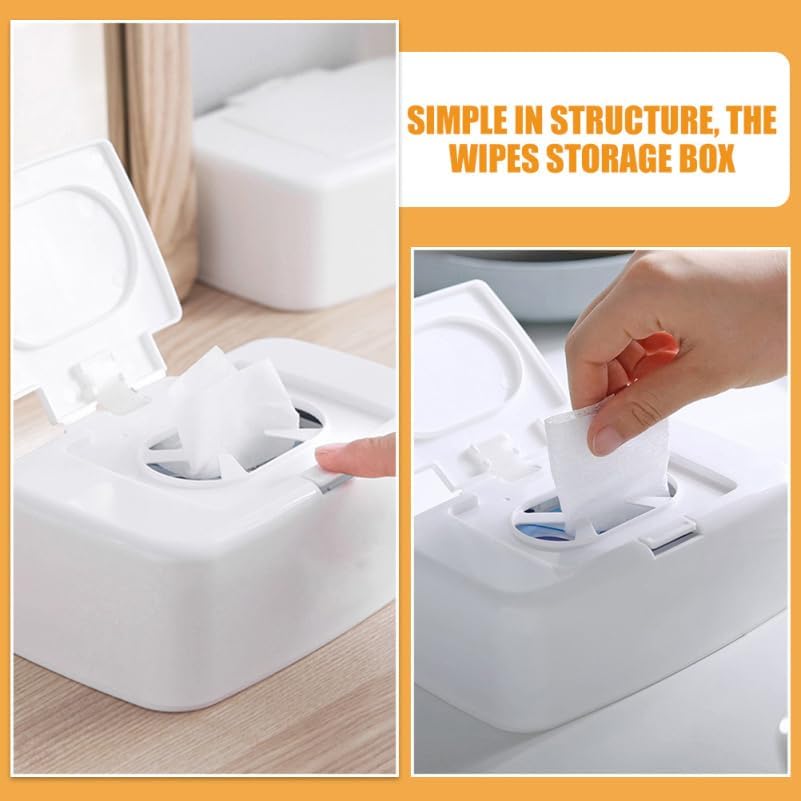 Baby Wipes Box Dispenser Diaper Wipes Dispenser, 3pcs Tissue Storage Box Case Refillable Dispenser Holder Baby Wipes Container with Lid for Home Office Cars