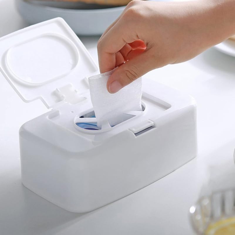Baby Wipes Box Dispenser Diaper Wipes Dispenser, 3pcs Tissue Storage Box Case Refillable Dispenser Holder Baby Wipes Container with Lid for Home Office Cars
