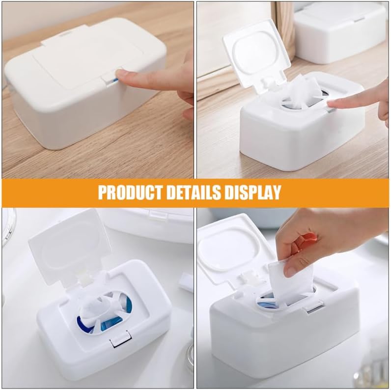 Baby Wipes Box Dispenser Diaper Wipes Dispenser, 3pcs Tissue Storage Box Case Refillable Dispenser Holder Baby Wipes Container with Lid for Home Office Cars