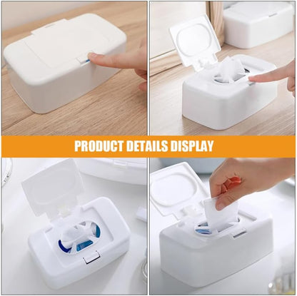 Baby Wipes Box Dispenser Diaper Wipes Dispenser, 3pcs Tissue Storage Box Case Refillable Dispenser Holder Baby Wipes Container with Lid for Home Office Cars