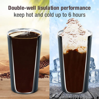 12oz (380ml) Vacuum Insulated Coffee Travel Mug, Leak proof Double Wall Stainless Steel Reusable Cup with Lid, Thermal Tumbler for Hot and Cold Drinks, Matte Texture Black