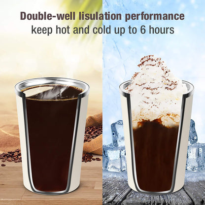 12oz (380ml) Vacuum Insulated Coffee Travel Mug, Leak proof Double Wall Stainless Steel Reusable Cup with Lid, Thermal Tumbler for Hot and Cold Drinks, Matte Texture Black