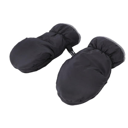 Universal Stroller Gloves Winter Hand Muffs Pushchair Mittens for Cold Weather with Adjustable Straps Windproof Warm Fleece Lining Fits Handlebar 1-1.6in