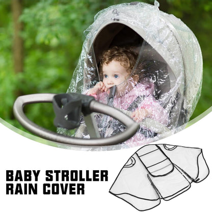 Universal Stroller Rain Cover Protective Shield Windproof Waterproof Eva Material with Zippered Window Suitable for Travel and Outdoor Use