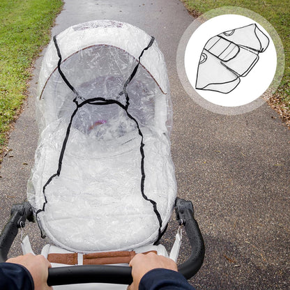 Universal Stroller Rain Cover Protective Shield Windproof Waterproof Eva Material with Zippered Window Suitable for Travel and Outdoor Use
