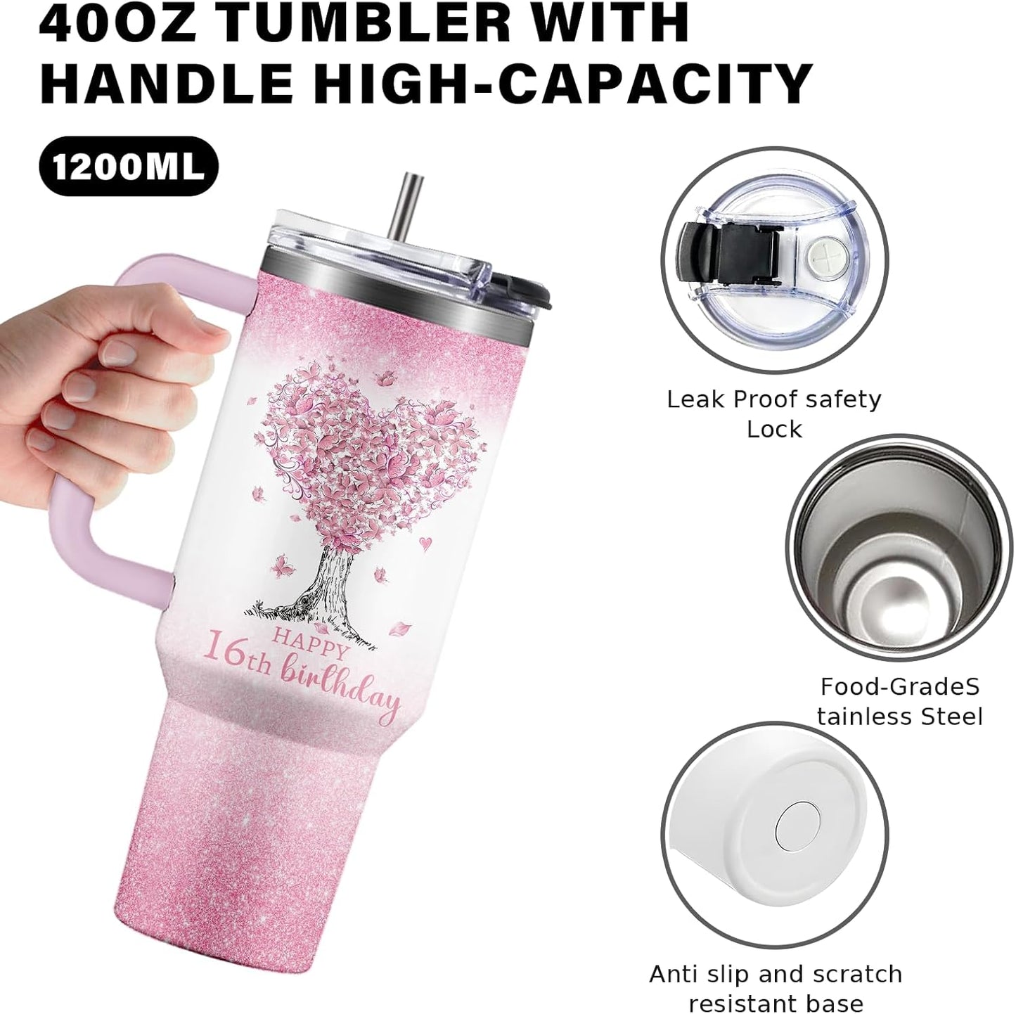 40oz Chaos Coordinator Tumbler with Handle, Funny Gifts for Women Coworker - Insulated Boss Travel Mug, Coffee Tumbler for Office Manager/Administrative Assistant/Secretary Appreciation Christmas Gift