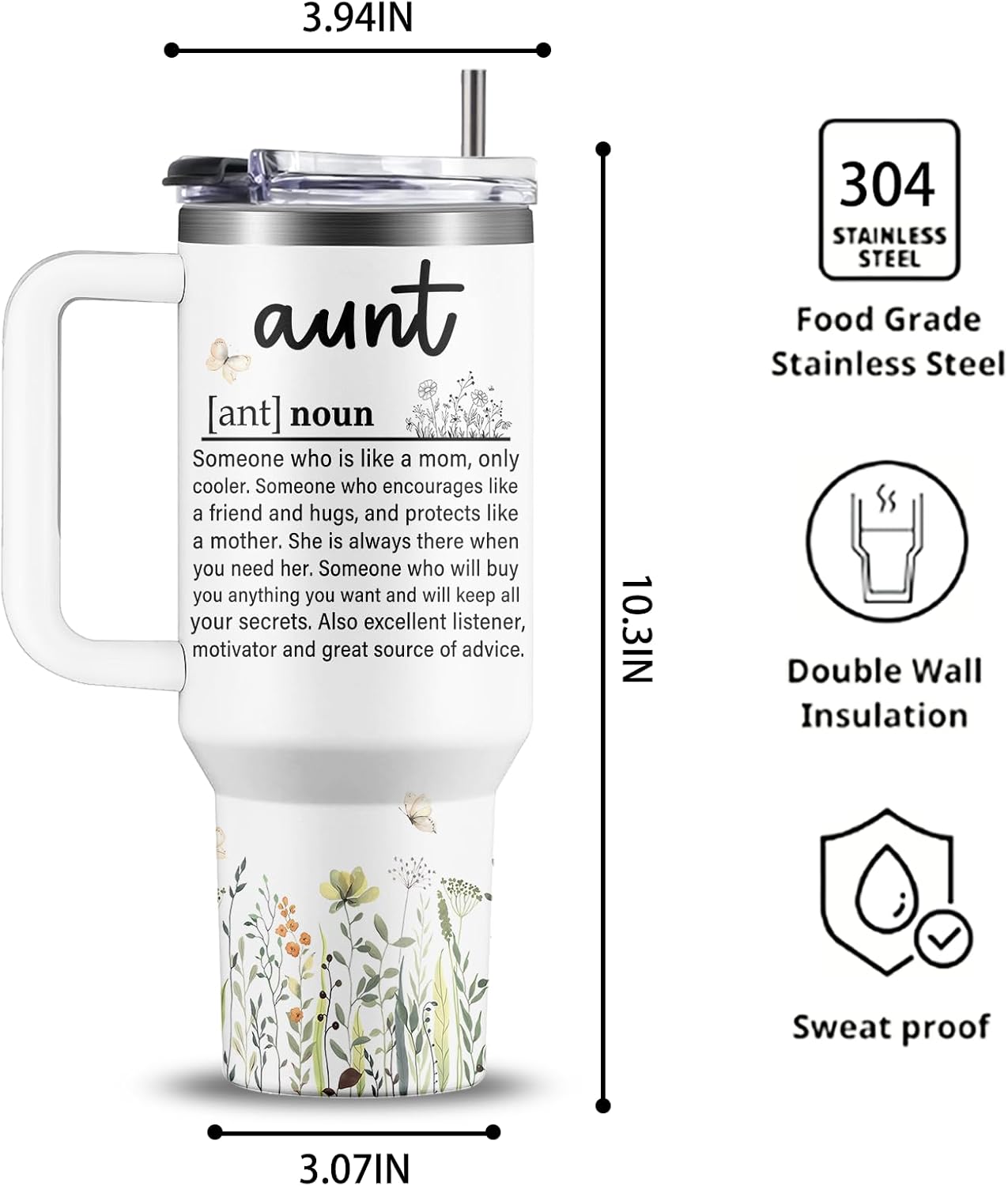40oz Chaos Coordinator Tumbler with Handle, Funny Gifts for Women Coworker - Insulated Boss Travel Mug, Coffee Tumbler for Office Manager/Administrative Assistant/Secretary Appreciation Christmas Gift