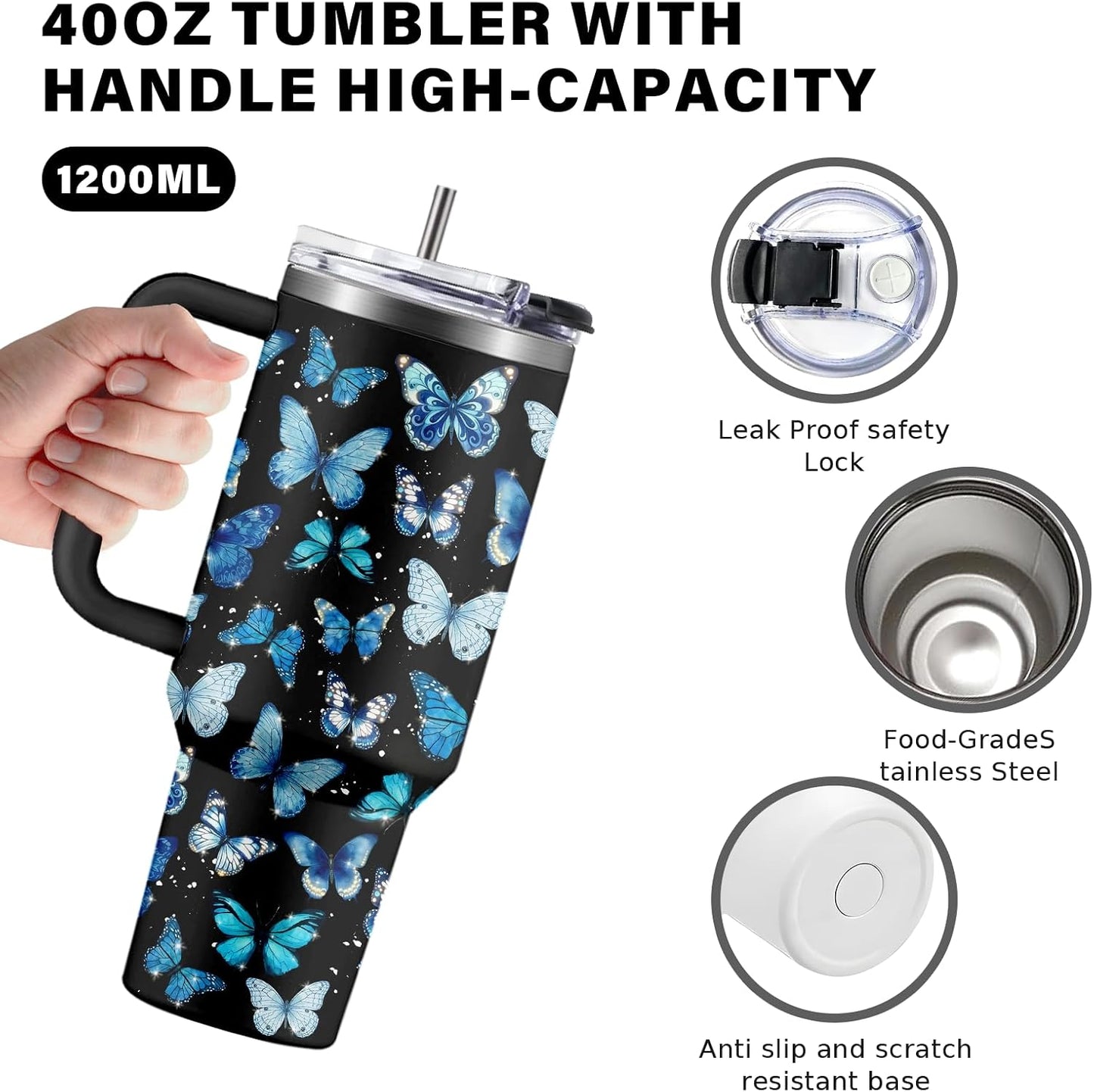 40oz Chaos Coordinator Tumbler with Handle, Funny Gifts for Women Coworker - Insulated Boss Travel Mug, Coffee Tumbler for Office Manager/Administrative Assistant/Secretary Appreciation Christmas Gift