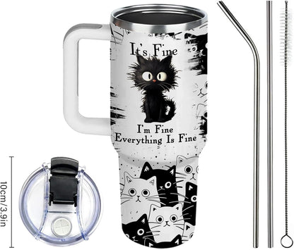 40oz Chaos Coordinator Tumbler with Handle, Funny Gifts for Women Coworker - Insulated Boss Travel Mug, Coffee Tumbler for Office Manager/Administrative Assistant/Secretary Appreciation Christmas Gift