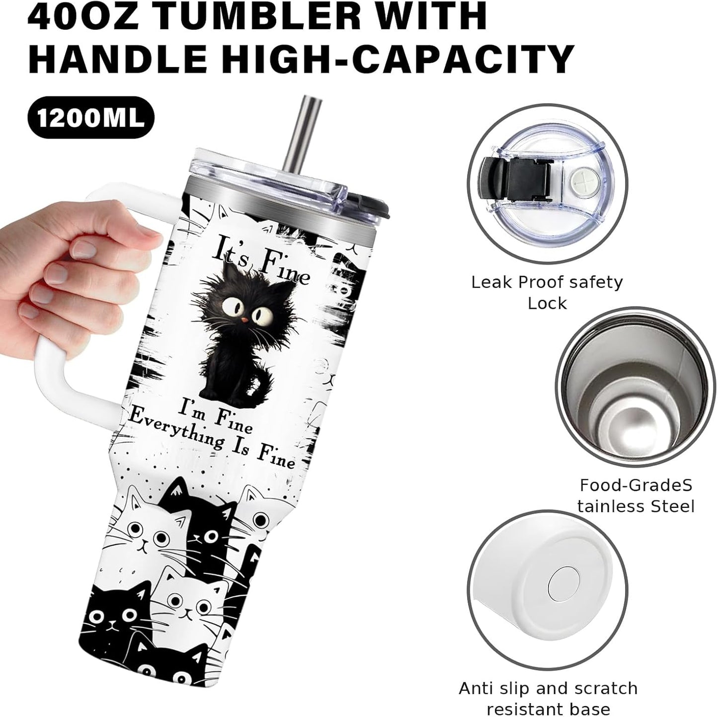 40oz Chaos Coordinator Tumbler with Handle, Funny Gifts for Women Coworker - Insulated Boss Travel Mug, Coffee Tumbler for Office Manager/Administrative Assistant/Secretary Appreciation Christmas Gift