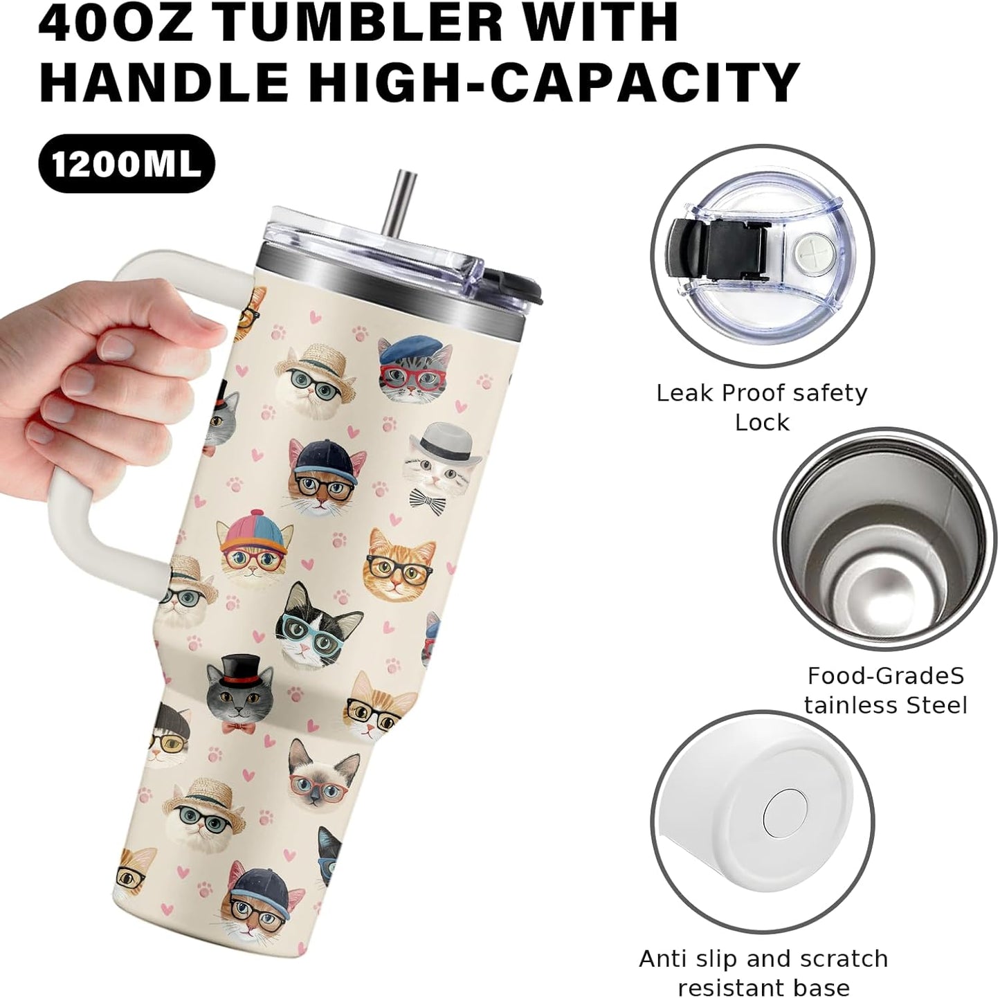 40oz Chaos Coordinator Tumbler with Handle, Funny Gifts for Women Coworker - Insulated Boss Travel Mug, Coffee Tumbler for Office Manager/Administrative Assistant/Secretary Appreciation Christmas Gift