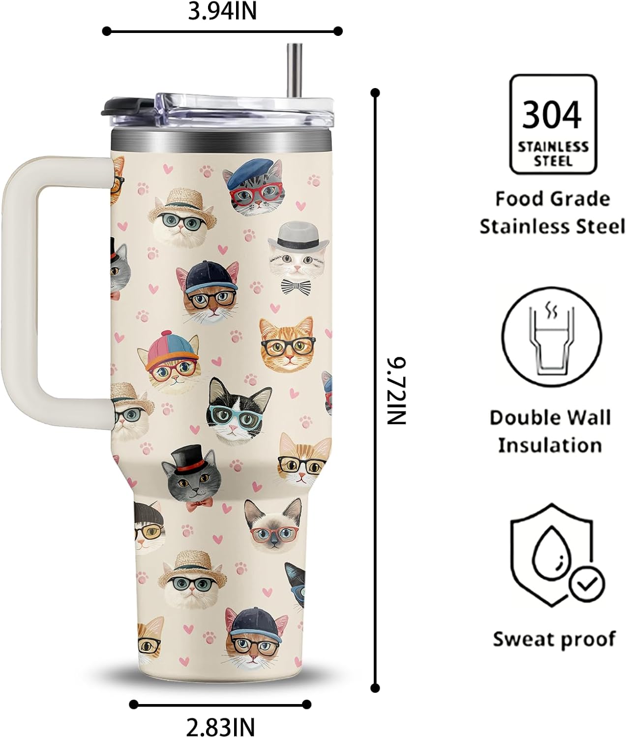 40oz Chaos Coordinator Tumbler with Handle, Funny Gifts for Women Coworker - Insulated Boss Travel Mug, Coffee Tumbler for Office Manager/Administrative Assistant/Secretary Appreciation Christmas Gift
