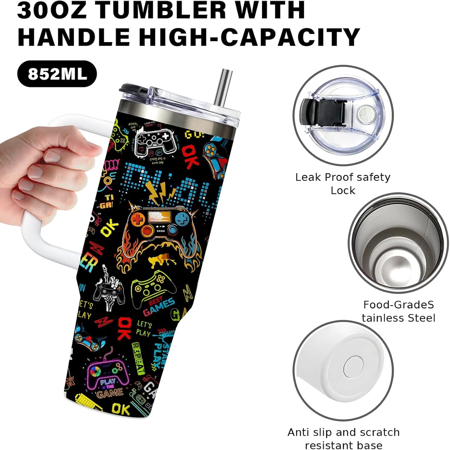 40oz Chaos Coordinator Tumbler with Handle, Funny Gifts for Women Coworker - Insulated Boss Travel Mug, Coffee Tumbler for Office Manager/Administrative Assistant/Secretary Appreciation Christmas Gift