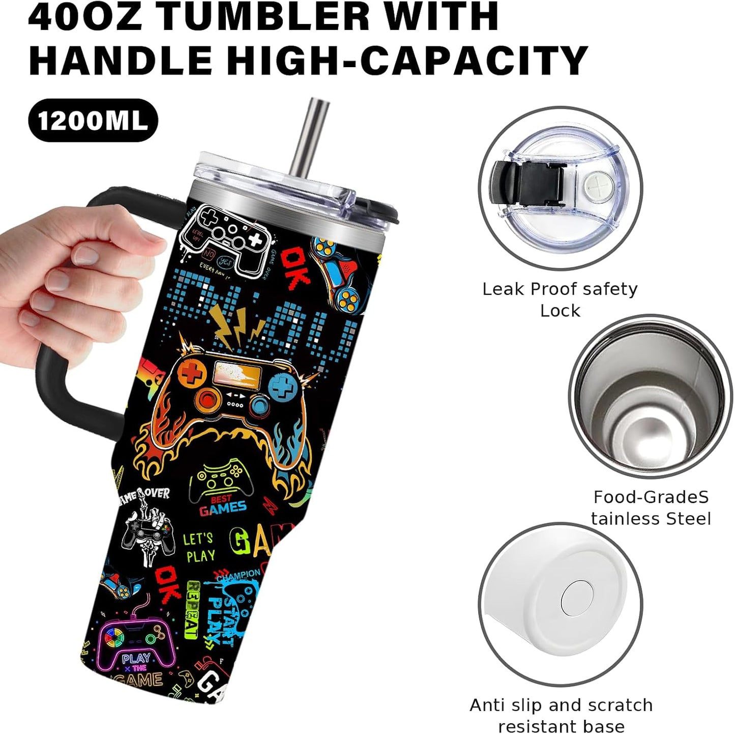 40oz Chaos Coordinator Tumbler with Handle, Funny Gifts for Women Coworker - Insulated Boss Travel Mug, Coffee Tumbler for Office Manager/Administrative Assistant/Secretary Appreciation Christmas Gift