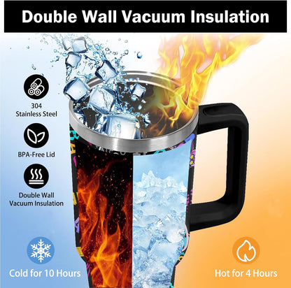 40oz Chaos Coordinator Tumbler with Handle, Funny Gifts for Women Coworker - Insulated Boss Travel Mug, Coffee Tumbler for Office Manager/Administrative Assistant/Secretary Appreciation Christmas Gift
