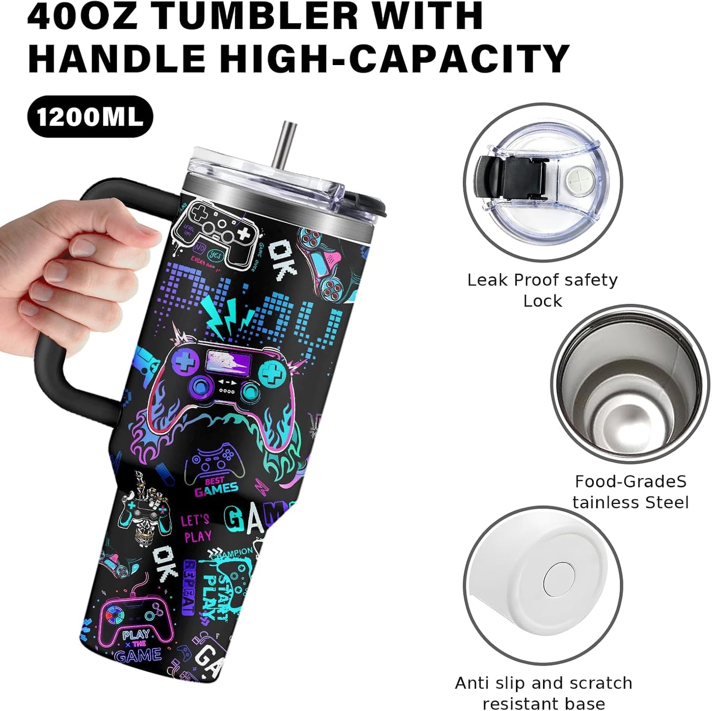 40oz Chaos Coordinator Tumbler with Handle, Funny Gifts for Women Coworker - Insulated Boss Travel Mug, Coffee Tumbler for Office Manager/Administrative Assistant/Secretary Appreciation Christmas Gift