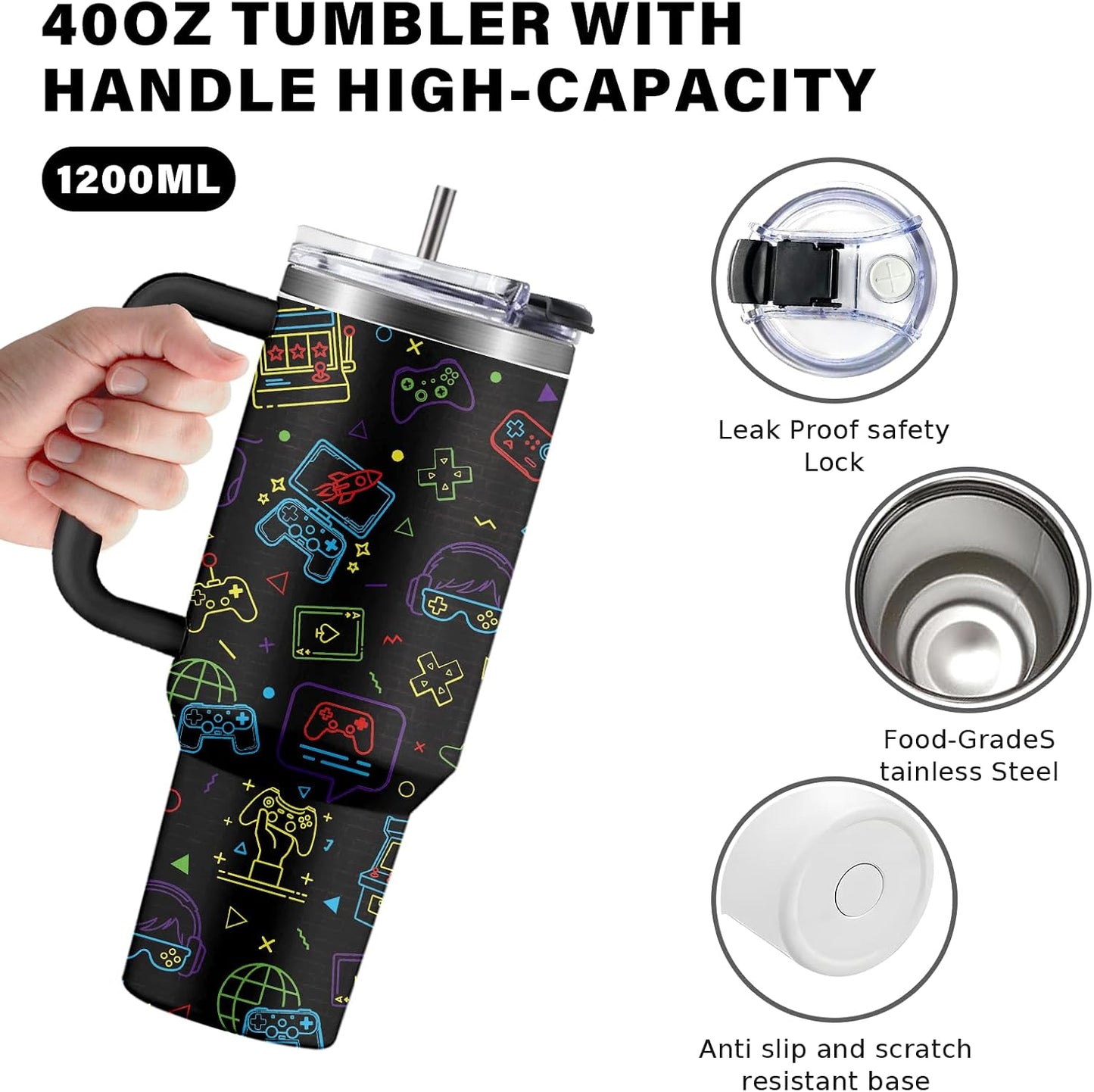 40oz Chaos Coordinator Tumbler with Handle, Funny Gifts for Women Coworker - Insulated Boss Travel Mug, Coffee Tumbler for Office Manager/Administrative Assistant/Secretary Appreciation Christmas Gift