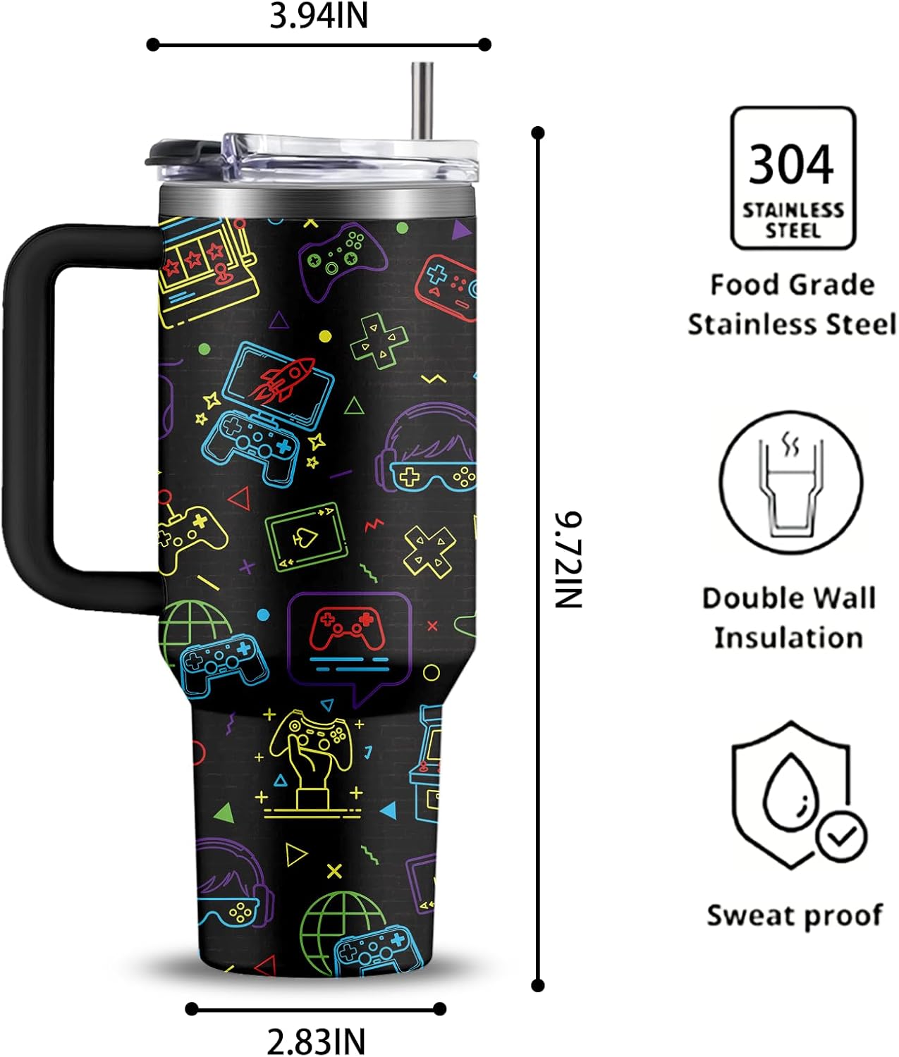40oz Chaos Coordinator Tumbler with Handle, Funny Gifts for Women Coworker - Insulated Boss Travel Mug, Coffee Tumbler for Office Manager/Administrative Assistant/Secretary Appreciation Christmas Gift
