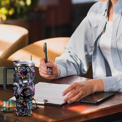 40oz Chaos Coordinator Tumbler with Handle, Funny Gifts for Women Coworker - Insulated Boss Travel Mug, Coffee Tumbler for Office Manager/Administrative Assistant/Secretary Appreciation Christmas Gift