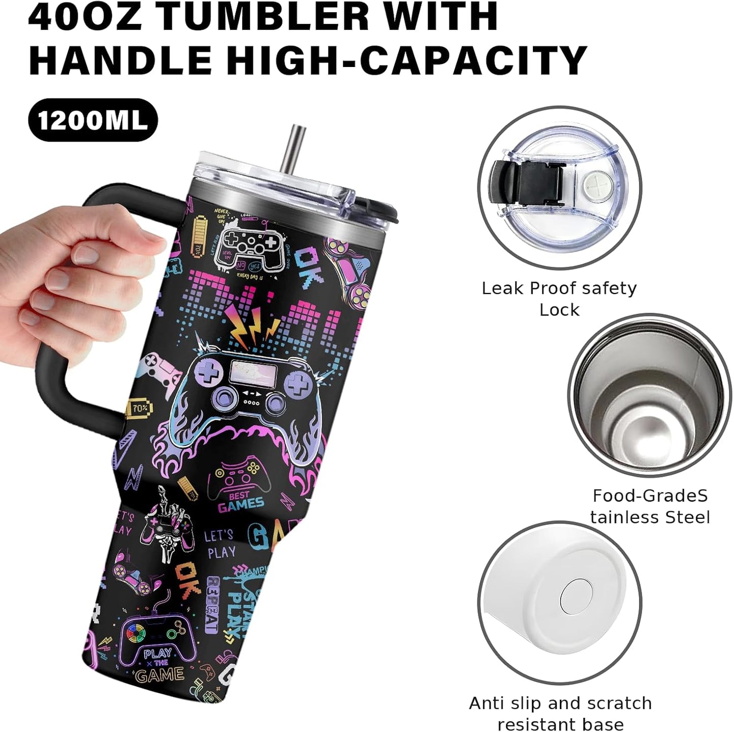 40oz Chaos Coordinator Tumbler with Handle, Funny Gifts for Women Coworker - Insulated Boss Travel Mug, Coffee Tumbler for Office Manager/Administrative Assistant/Secretary Appreciation Christmas Gift
