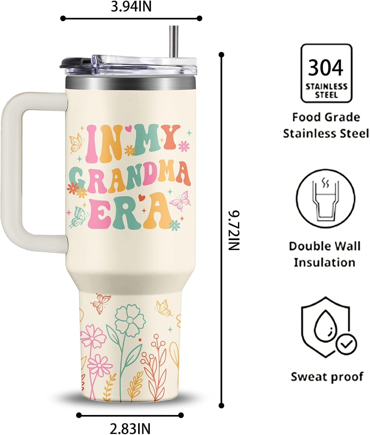 40oz Chaos Coordinator Tumbler with Handle, Funny Gifts for Women Coworker - Insulated Boss Travel Mug, Coffee Tumbler for Office Manager/Administrative Assistant/Secretary Appreciation Christmas Gift