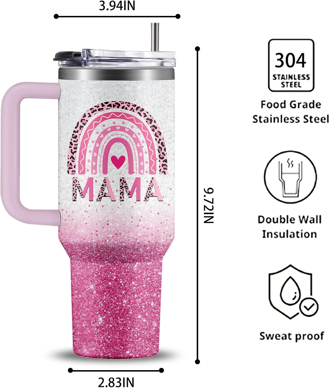 40oz Chaos Coordinator Tumbler with Handle, Funny Gifts for Women Coworker - Insulated Boss Travel Mug, Coffee Tumbler for Office Manager/Administrative Assistant/Secretary Appreciation Christmas Gift