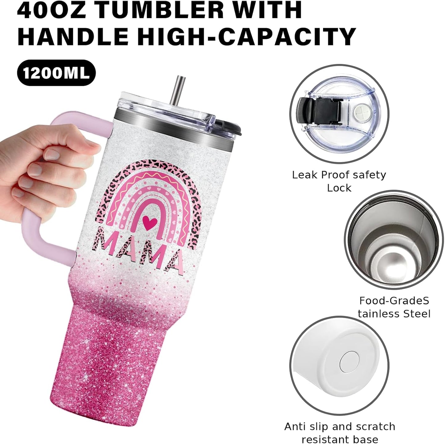 40oz Chaos Coordinator Tumbler with Handle, Funny Gifts for Women Coworker - Insulated Boss Travel Mug, Coffee Tumbler for Office Manager/Administrative Assistant/Secretary Appreciation Christmas Gift