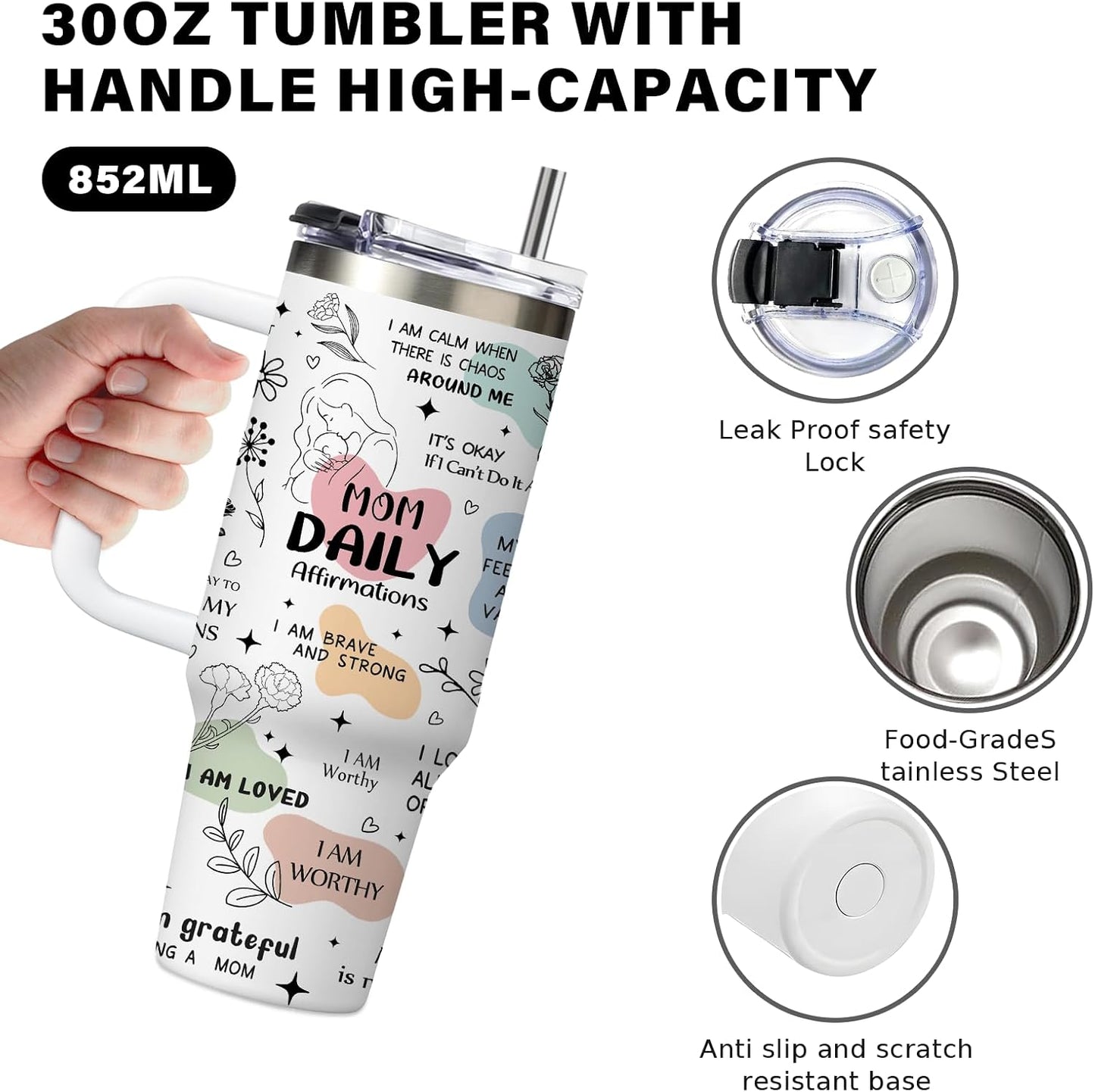 40oz Chaos Coordinator Tumbler with Handle, Funny Gifts for Women Coworker - Insulated Boss Travel Mug, Coffee Tumbler for Office Manager/Administrative Assistant/Secretary Appreciation Christmas Gift