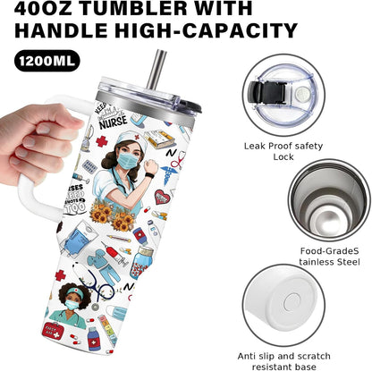 40oz Chaos Coordinator Tumbler with Handle, Funny Gifts for Women Coworker - Insulated Boss Travel Mug, Coffee Tumbler for Office Manager/Administrative Assistant/Secretary Appreciation Christmas Gift