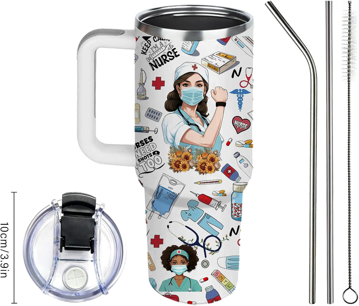 40oz Chaos Coordinator Tumbler with Handle, Funny Gifts for Women Coworker - Insulated Boss Travel Mug, Coffee Tumbler for Office Manager/Administrative Assistant/Secretary Appreciation Christmas Gift