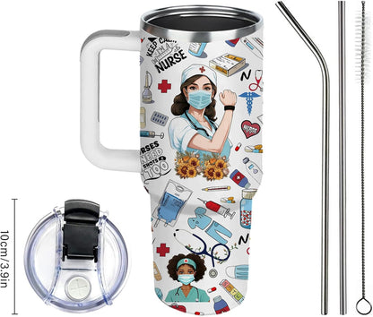 40oz Chaos Coordinator Tumbler with Handle, Funny Gifts for Women Coworker - Insulated Boss Travel Mug, Coffee Tumbler for Office Manager/Administrative Assistant/Secretary Appreciation Christmas Gift
