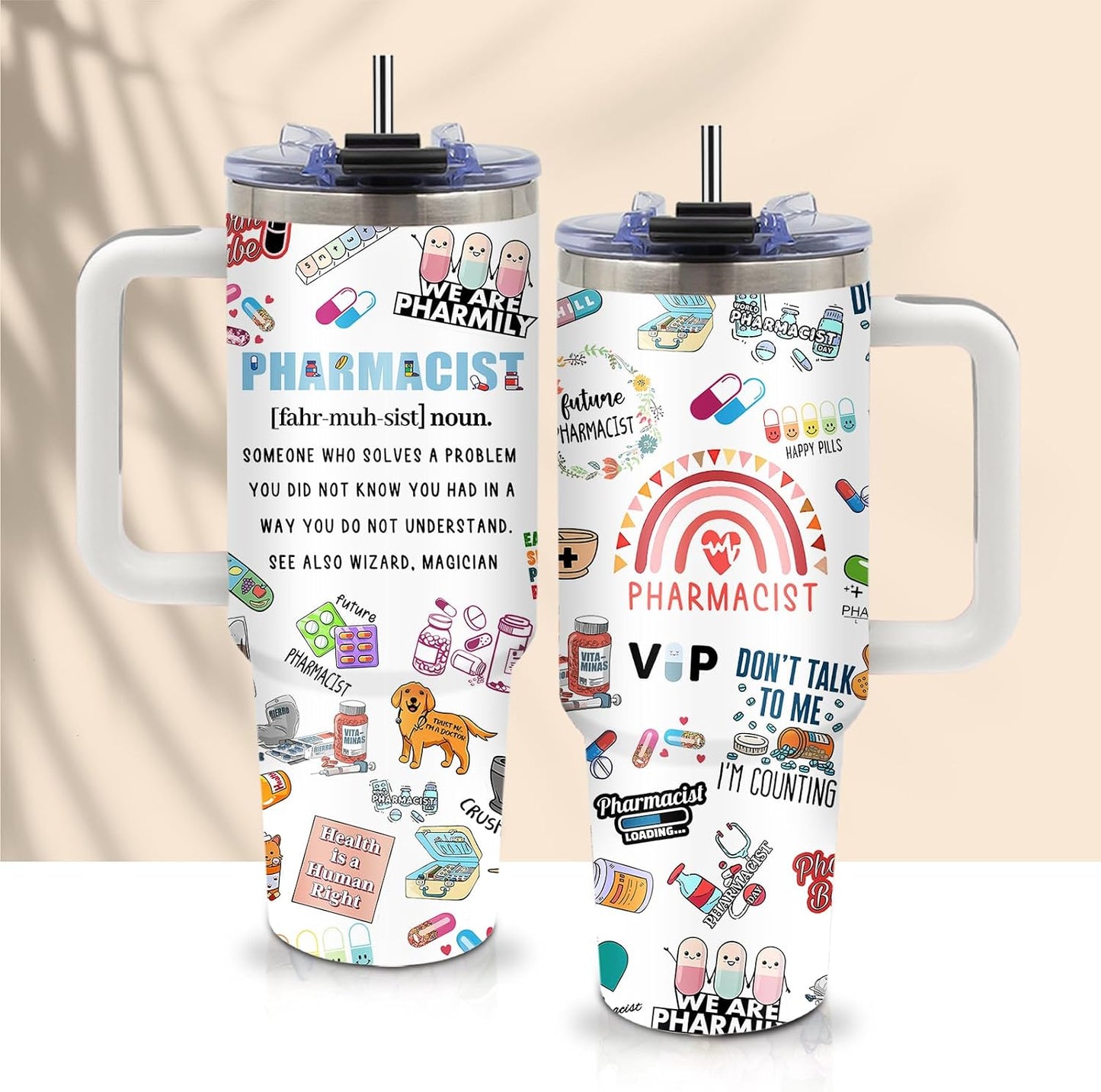 40oz Chaos Coordinator Tumbler with Handle, Funny Gifts for Women Coworker - Insulated Boss Travel Mug, Coffee Tumbler for Office Manager/Administrative Assistant/Secretary Appreciation Christmas Gift