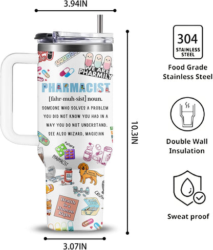 40oz Chaos Coordinator Tumbler with Handle, Funny Gifts for Women Coworker - Insulated Boss Travel Mug, Coffee Tumbler for Office Manager/Administrative Assistant/Secretary Appreciation Christmas Gift