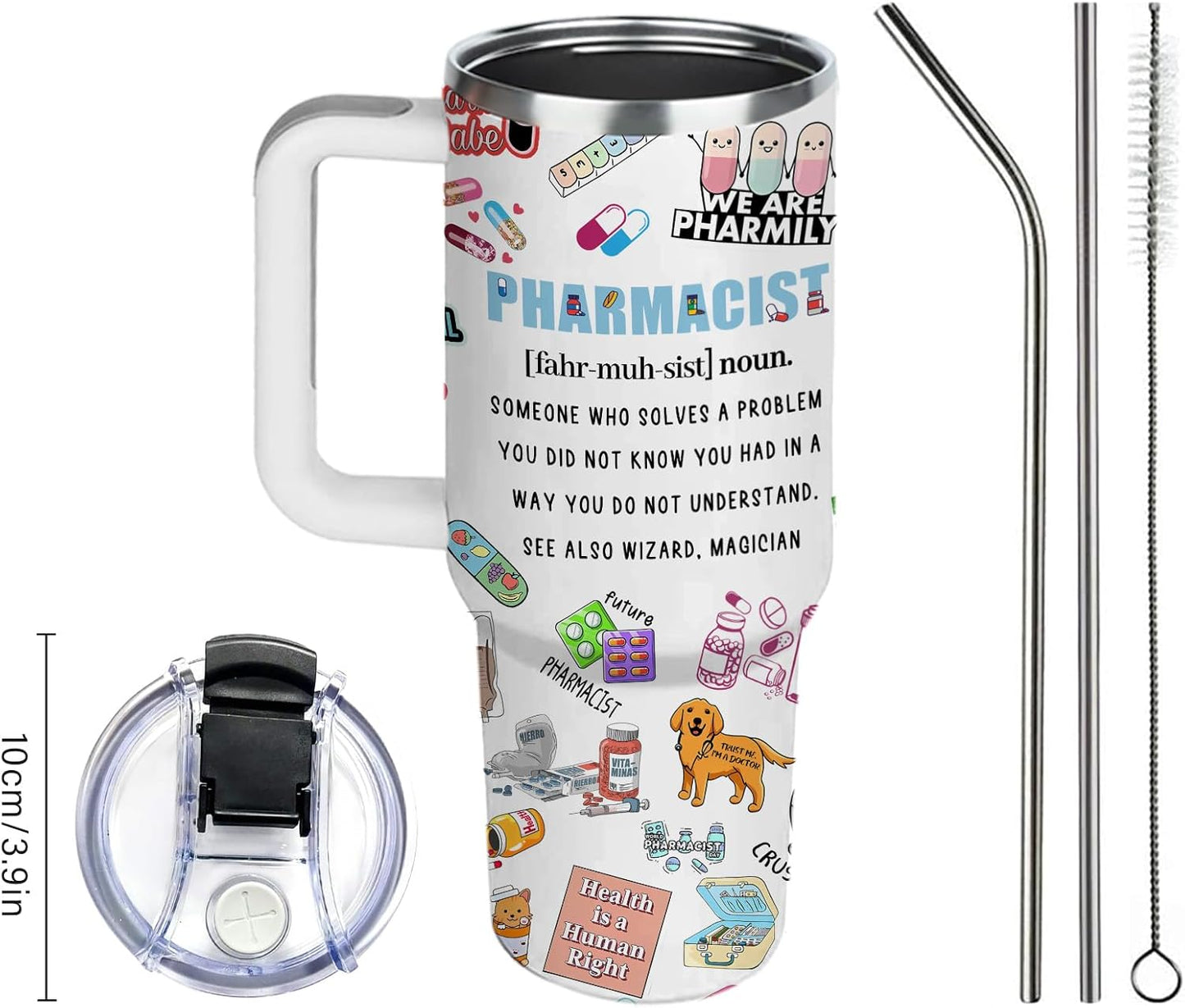 40oz Chaos Coordinator Tumbler with Handle, Funny Gifts for Women Coworker - Insulated Boss Travel Mug, Coffee Tumbler for Office Manager/Administrative Assistant/Secretary Appreciation Christmas Gift