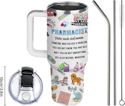 40oz Chaos Coordinator Tumbler with Handle, Funny Gifts for Women Coworker - Insulated Boss Travel Mug, Coffee Tumbler for Office Manager/Administrative Assistant/Secretary Appreciation Christmas Gift