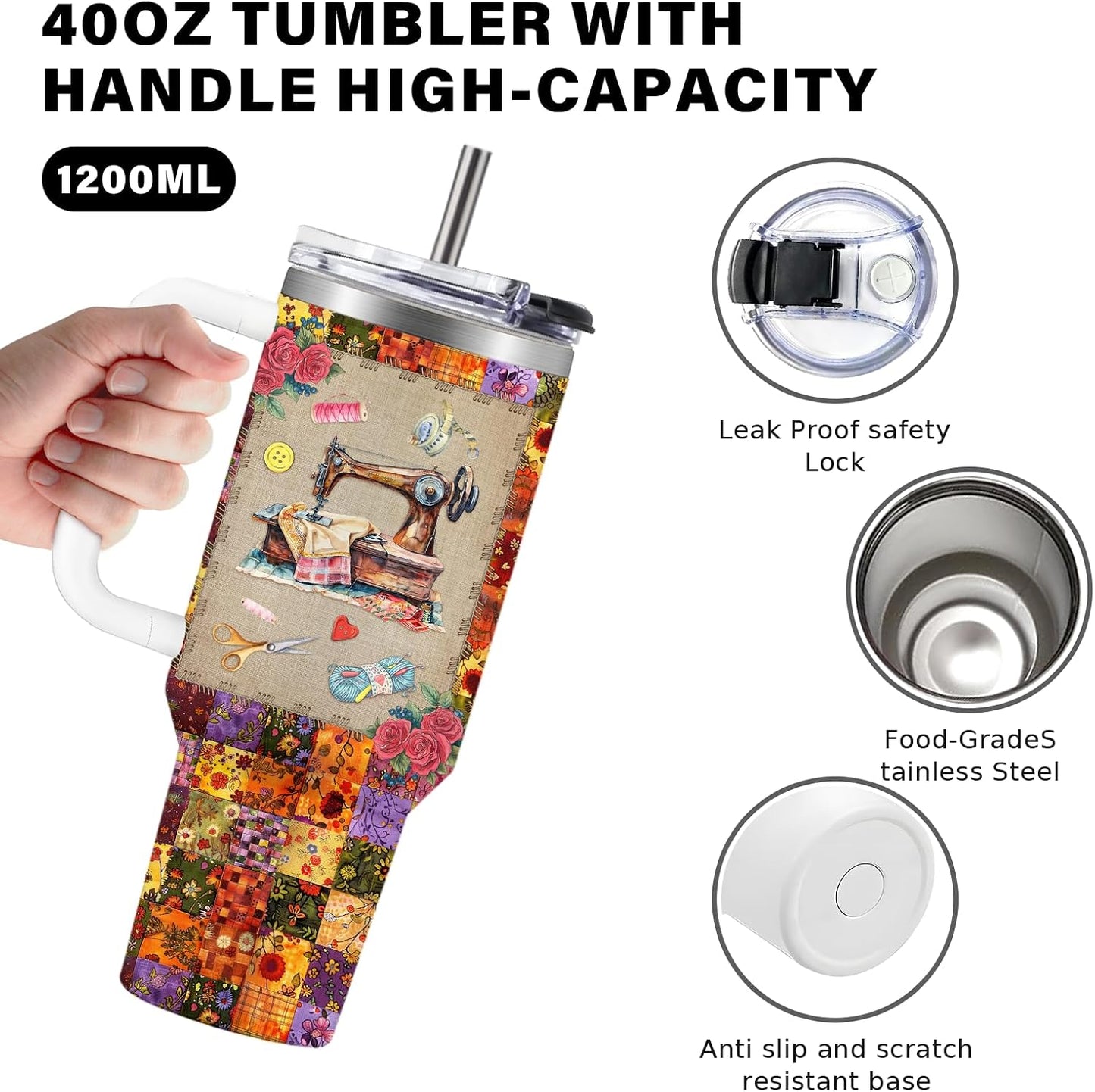 40oz Chaos Coordinator Tumbler with Handle, Funny Gifts for Women Coworker - Insulated Boss Travel Mug, Coffee Tumbler for Office Manager/Administrative Assistant/Secretary Appreciation Christmas Gift