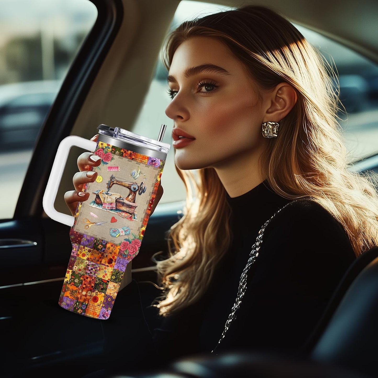40oz Chaos Coordinator Tumbler with Handle, Funny Gifts for Women Coworker - Insulated Boss Travel Mug, Coffee Tumbler for Office Manager/Administrative Assistant/Secretary Appreciation Christmas Gift