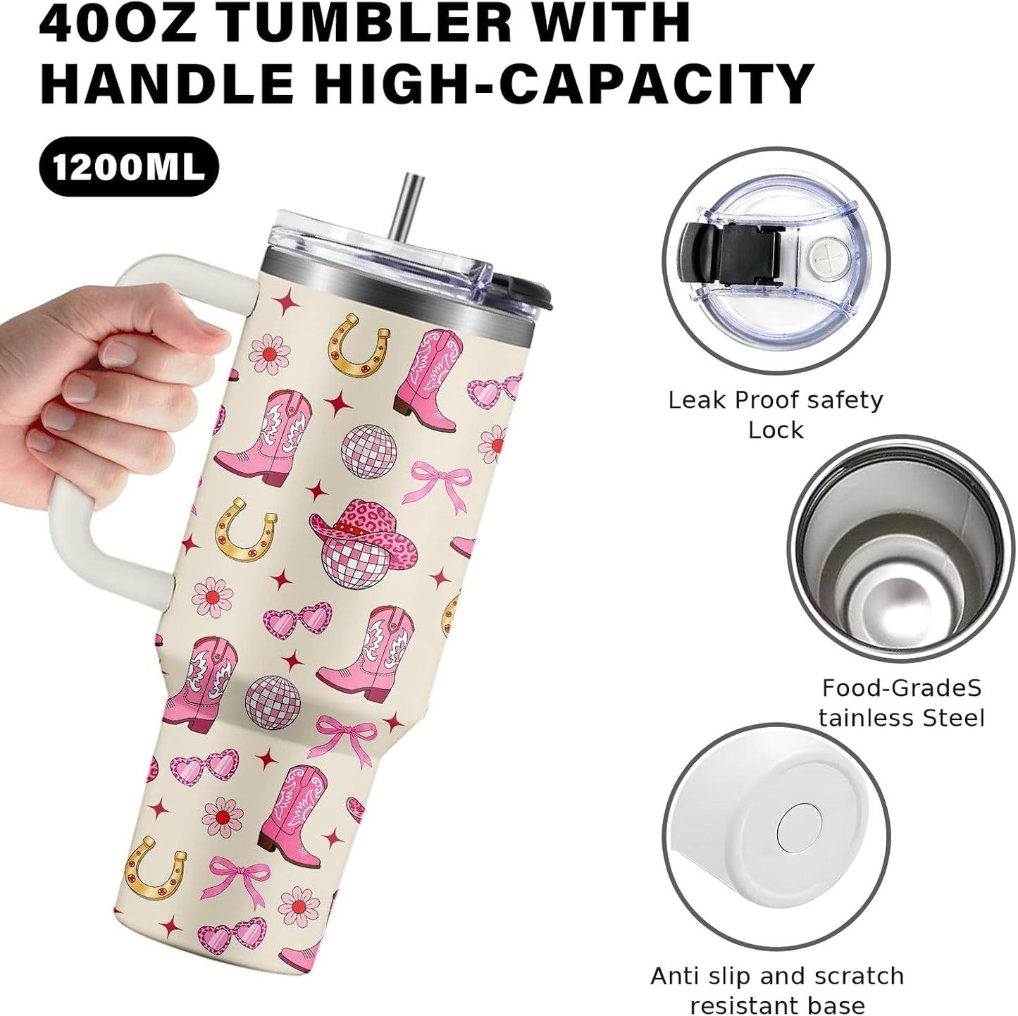 40oz Chaos Coordinator Tumbler with Handle, Funny Gifts for Women Coworker - Insulated Boss Travel Mug, Coffee Tumbler for Office Manager/Administrative Assistant/Secretary Appreciation Christmas Gift