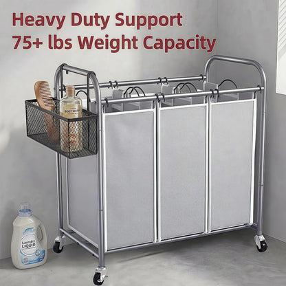 Laundry Sorter Hamper 3 Section, Divided Laundry Basket Organizer
