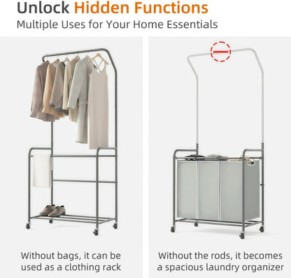 Laundry Sorter Hamper 3 Section, Divided Laundry Basket Organizer