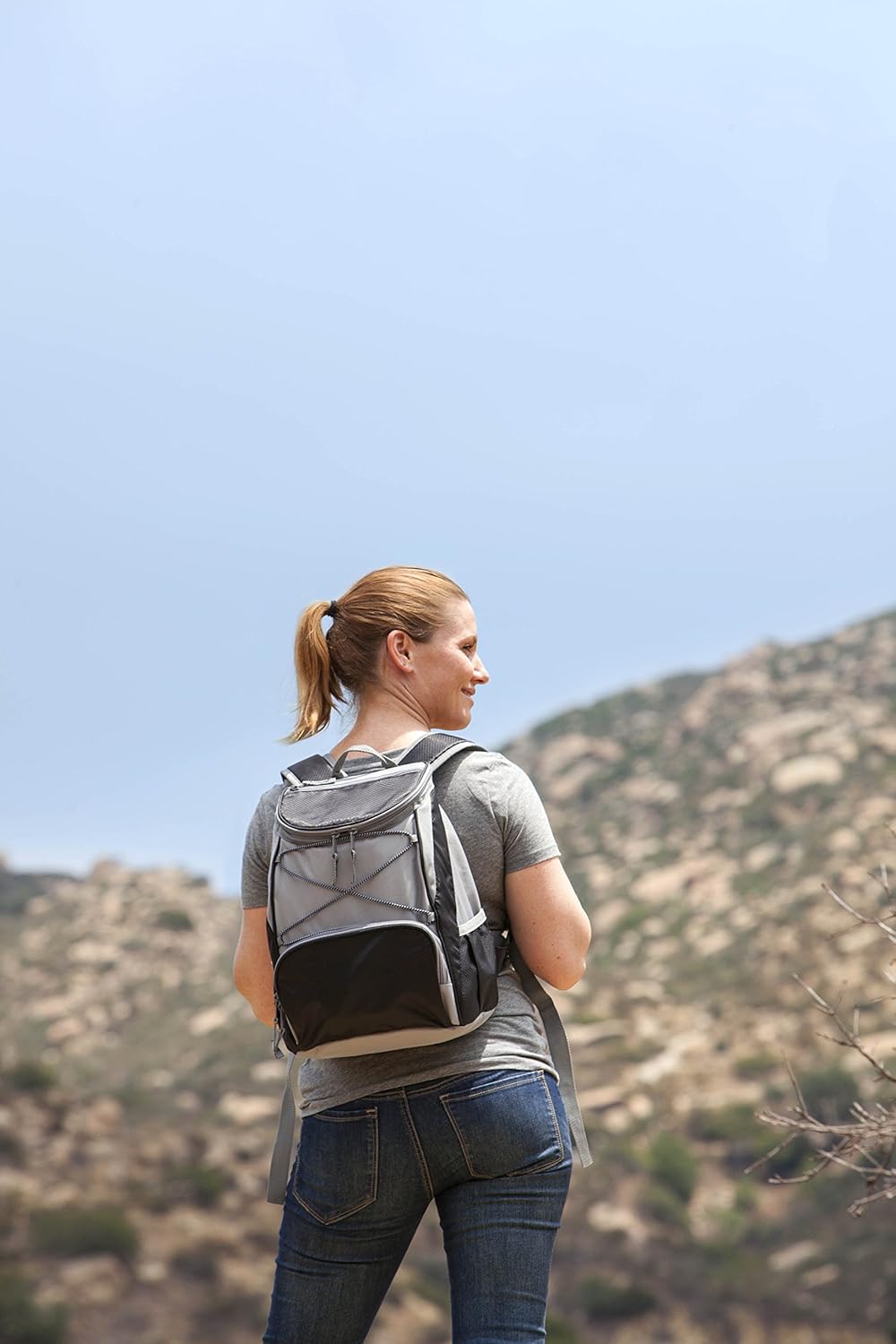 ONIVA - a Picnic Time brand PTX Backpack Cooler, Soft Cooler Backpack, Insulated Lunch Bag, (Navy Blue with Gray Accents)