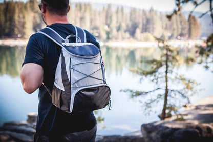 ONIVA - a Picnic Time brand PTX Backpack Cooler, Soft Cooler Backpack, Insulated Lunch Bag, (Navy Blue with Gray Accents)