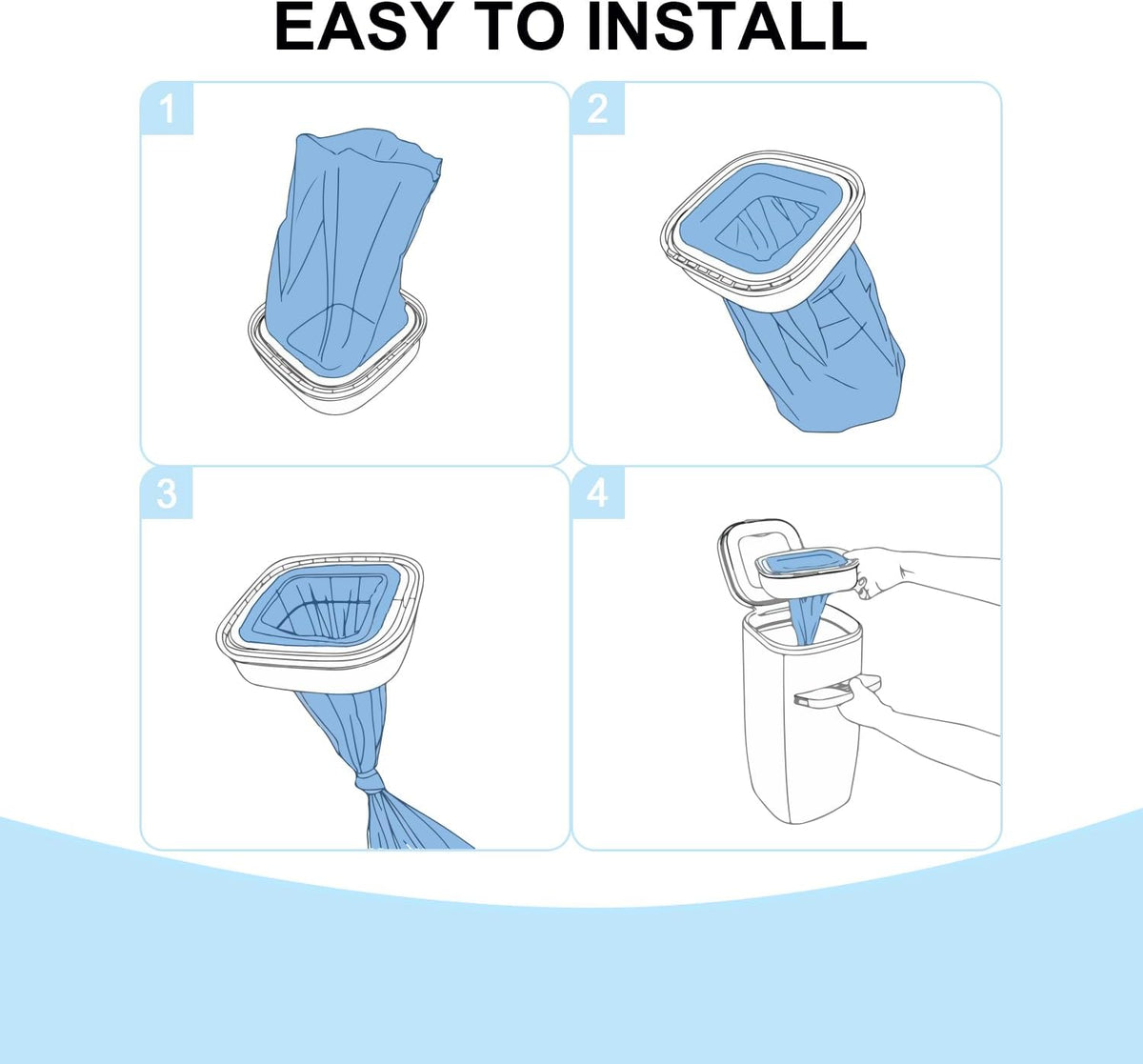 Jumbo+ Square Refills Disposal Bags Refill Compatible with Diaper Genie Compact, Classic and Select Pails, Hold Up to 1080 Newborn-Sized Diapers Per Refill, Pack of 3