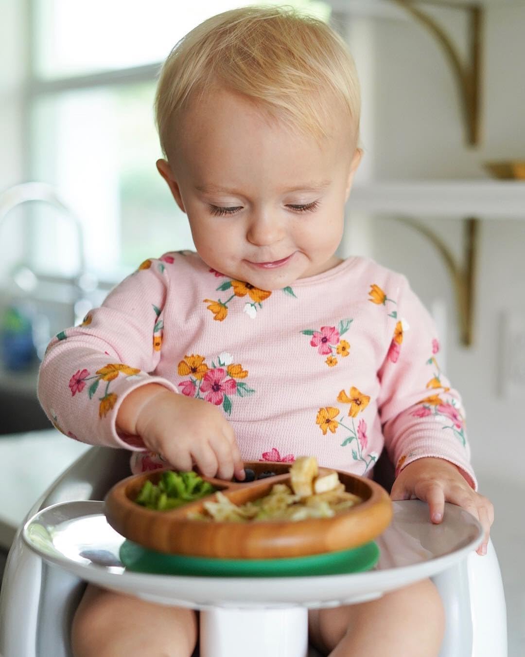 Avanchy Baby Feeding Set, Bamboo Suction Plate, Bowl & 2 Spoons, Blue